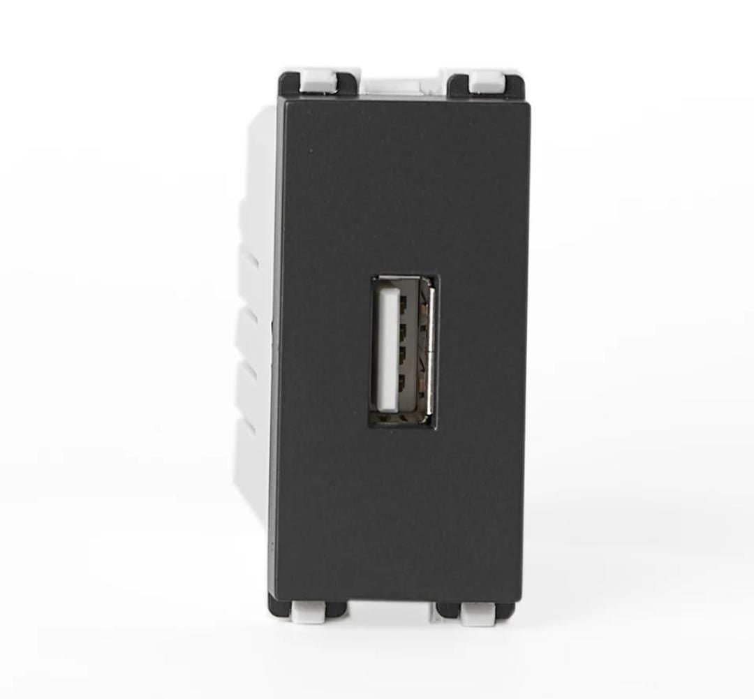 Swedish black USB socket