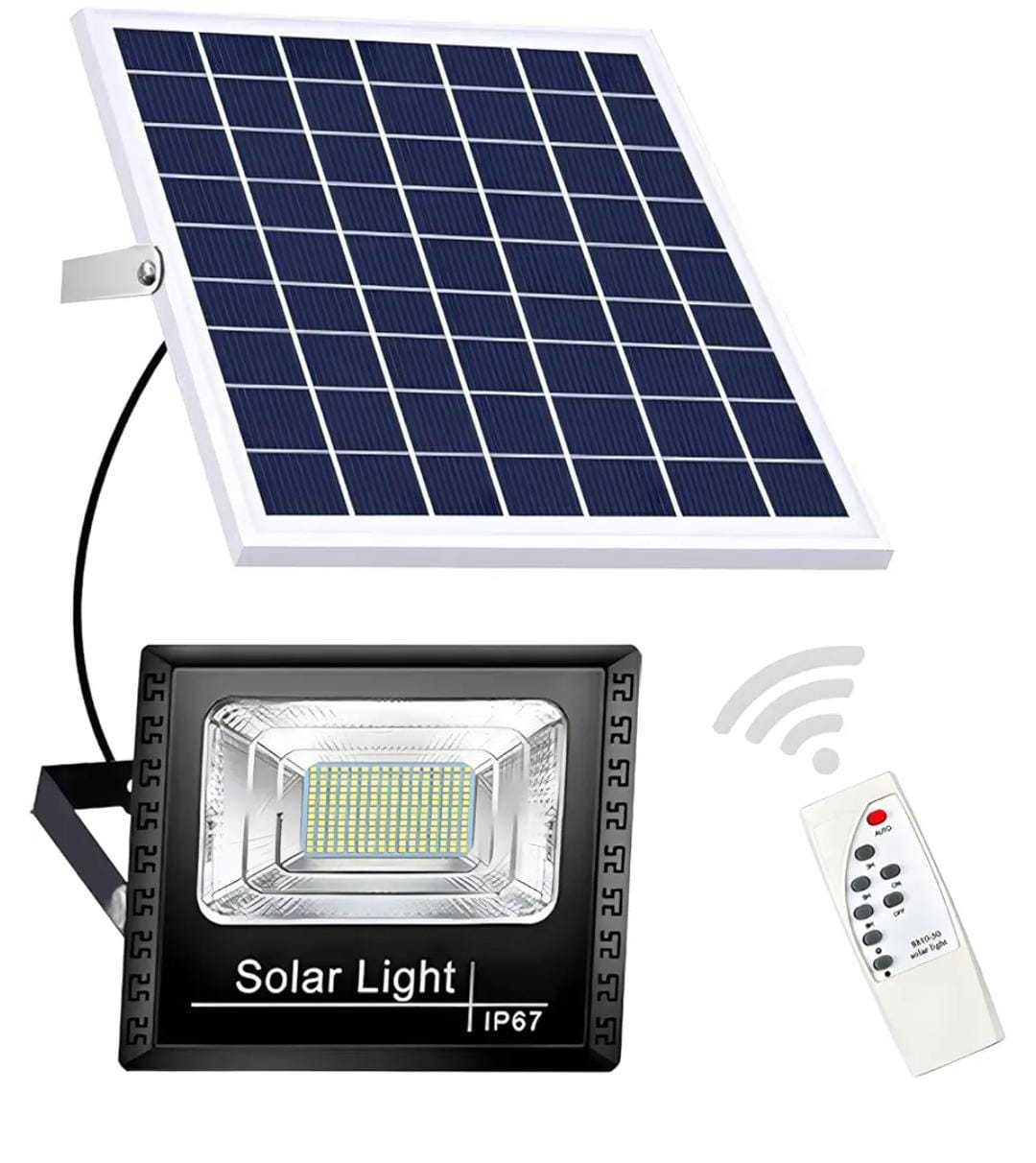 Solar-powered facade spotlight